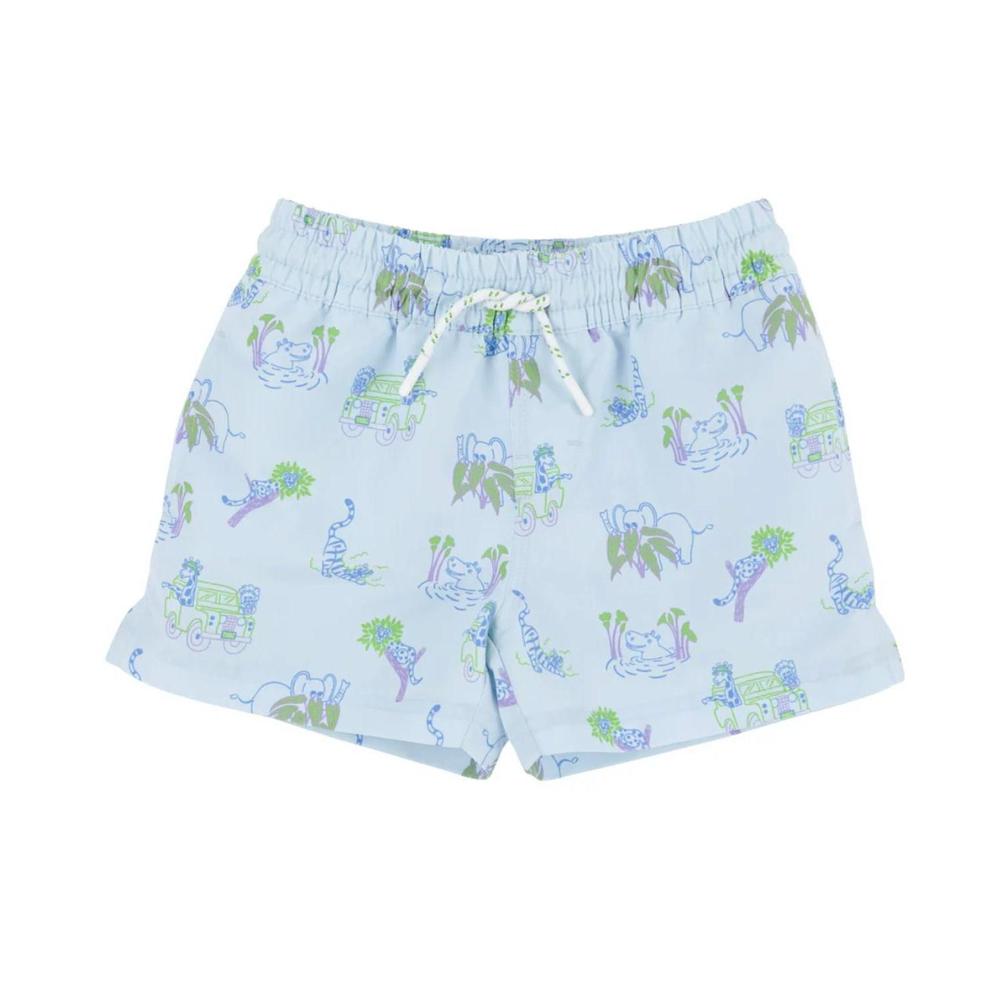 NEW BEAUFORT BONNET boy's tortola swim trunks in miller's silly safari